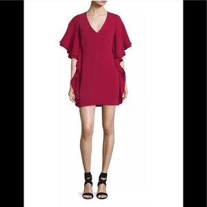 Halston Heritage VNeck Draped-Sleeve Mini Cocktail